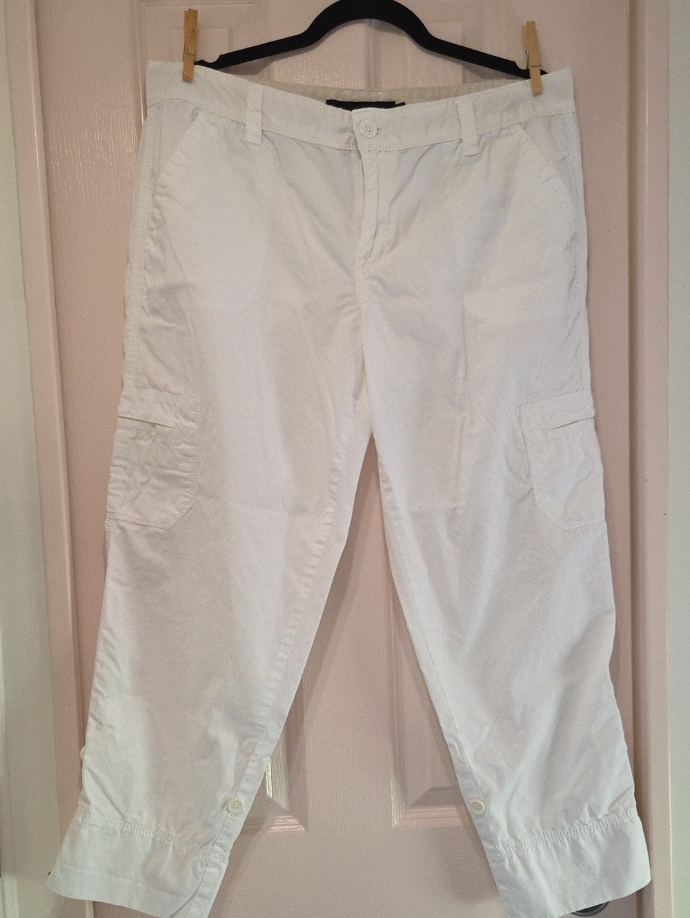Calvin Klein Jeans White Cargo Capri Pants